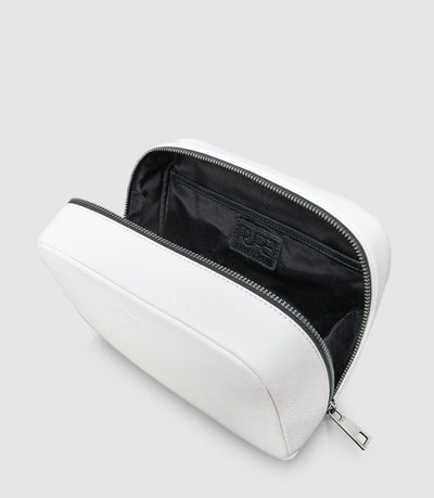 Kosmetiktasche Leder MIRA Ivory White