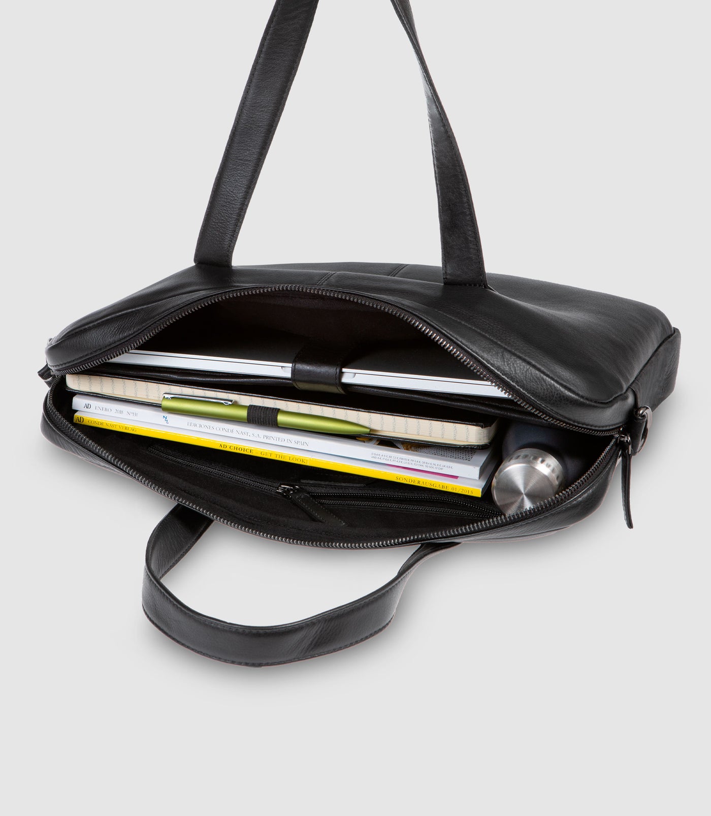 Laptoptasche Leder CAPELLA Midnight Black