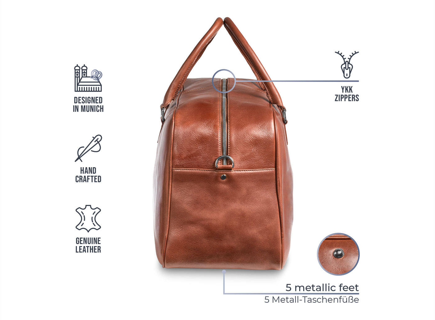 Reisetasche Leder CANOPUS Cognac