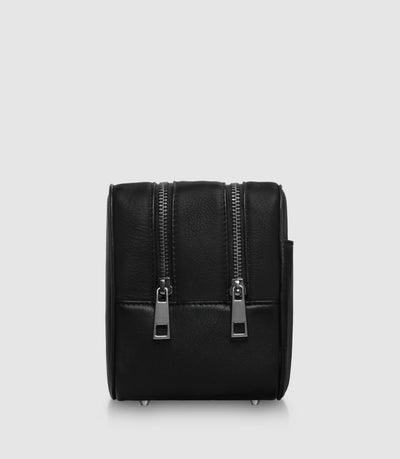 Kulturtasche Leder ATLAS XL Midnight Black