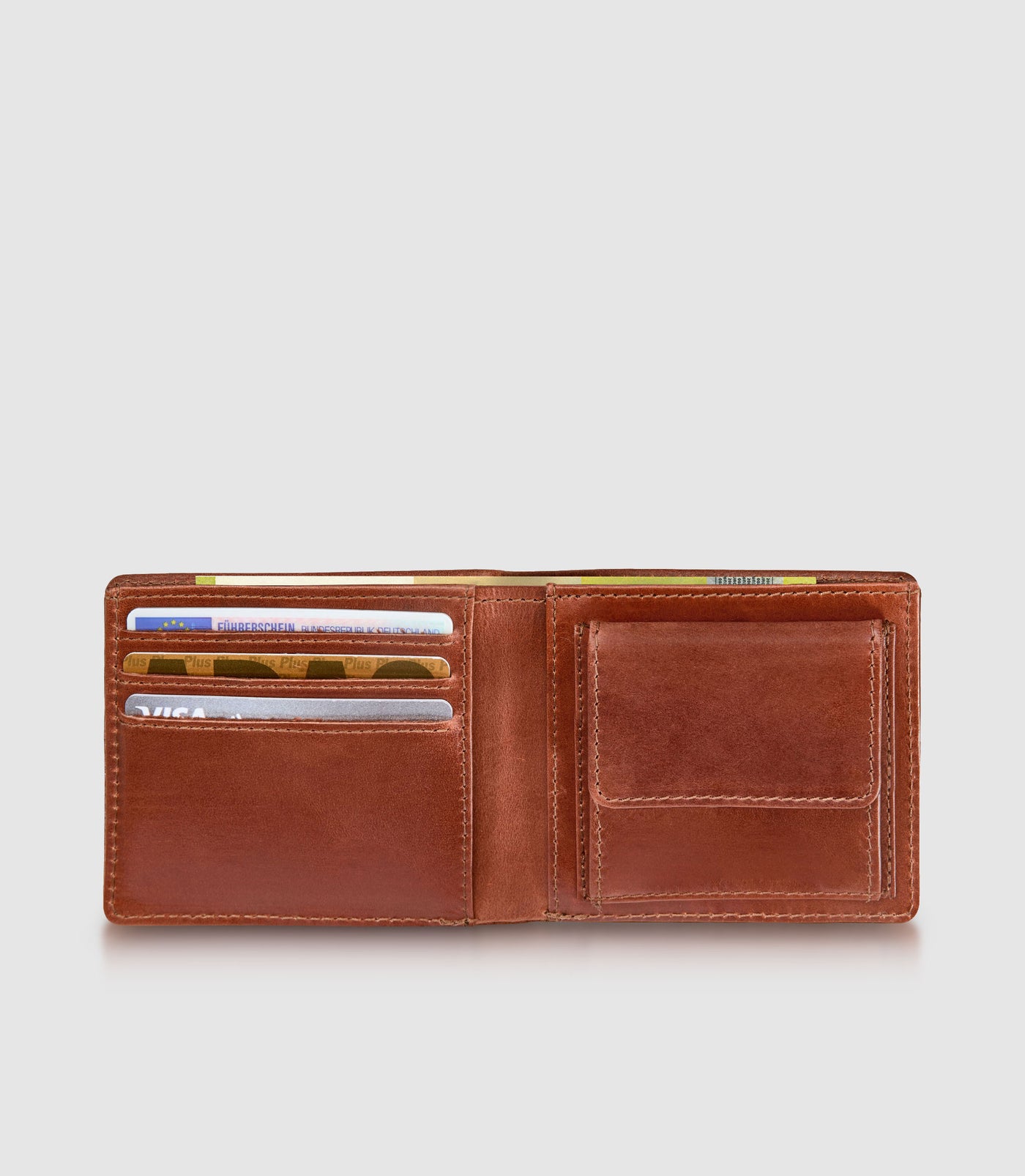 Geldbeutel Leder CASTOR Bifold Cognac