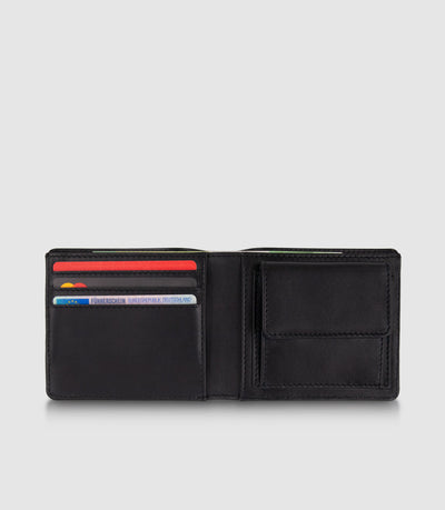 Geldbeutel Leder CASTOR Bifold Midnight Black