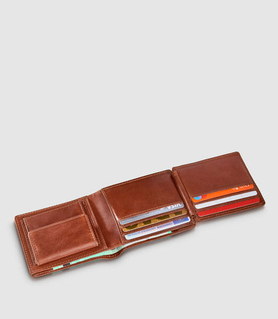 Geldbeutel Leder CASTOR Trifold Cognac