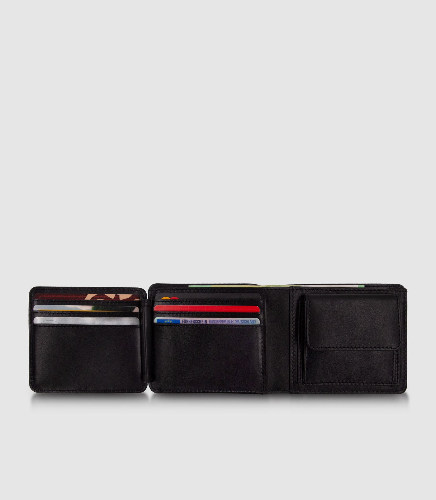 Geldbeutel Leder CASTOR Trifold Midnight Black