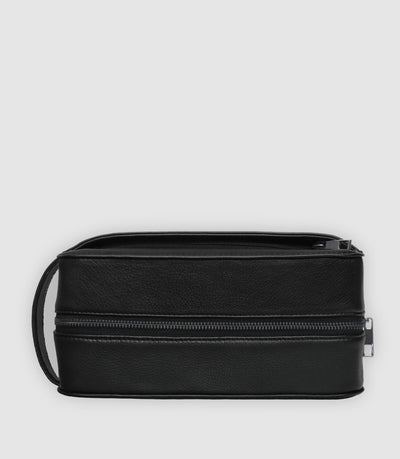 Kulturtasche Leder ATLAS Midnight Black