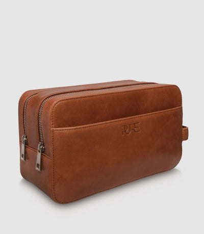 Kulturtasche Leder ATLAS XL Cognac