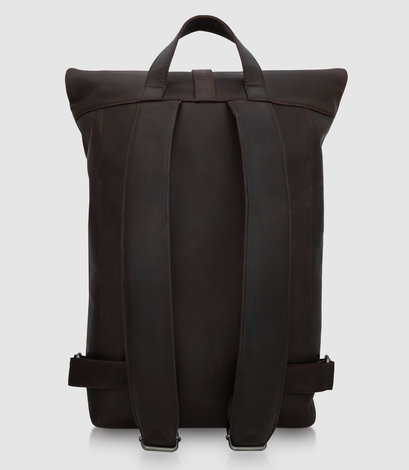 Rolltop Leder Rucksack POLIS Chocolate